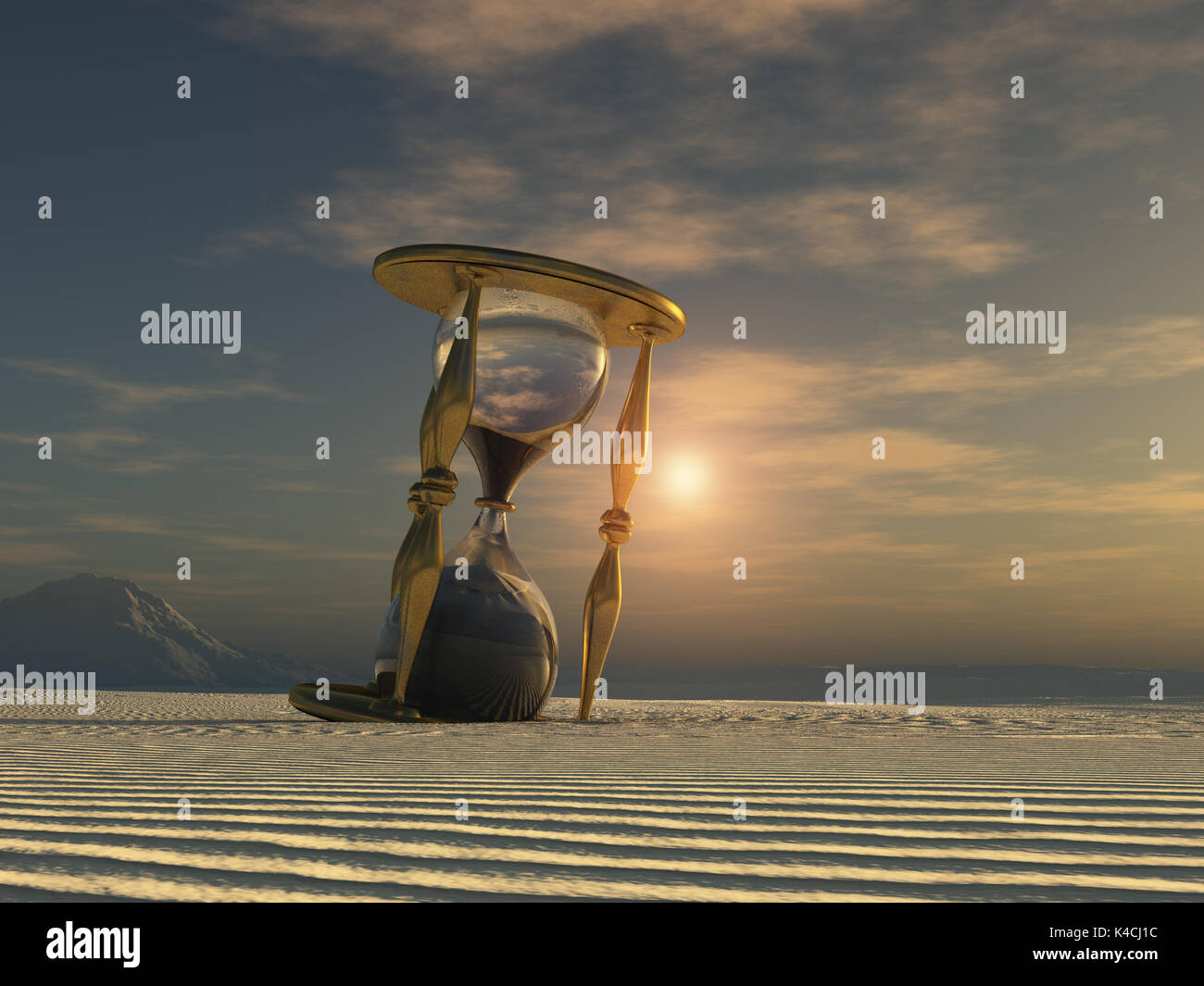 Dans le désert de hourglass Banque D'Images