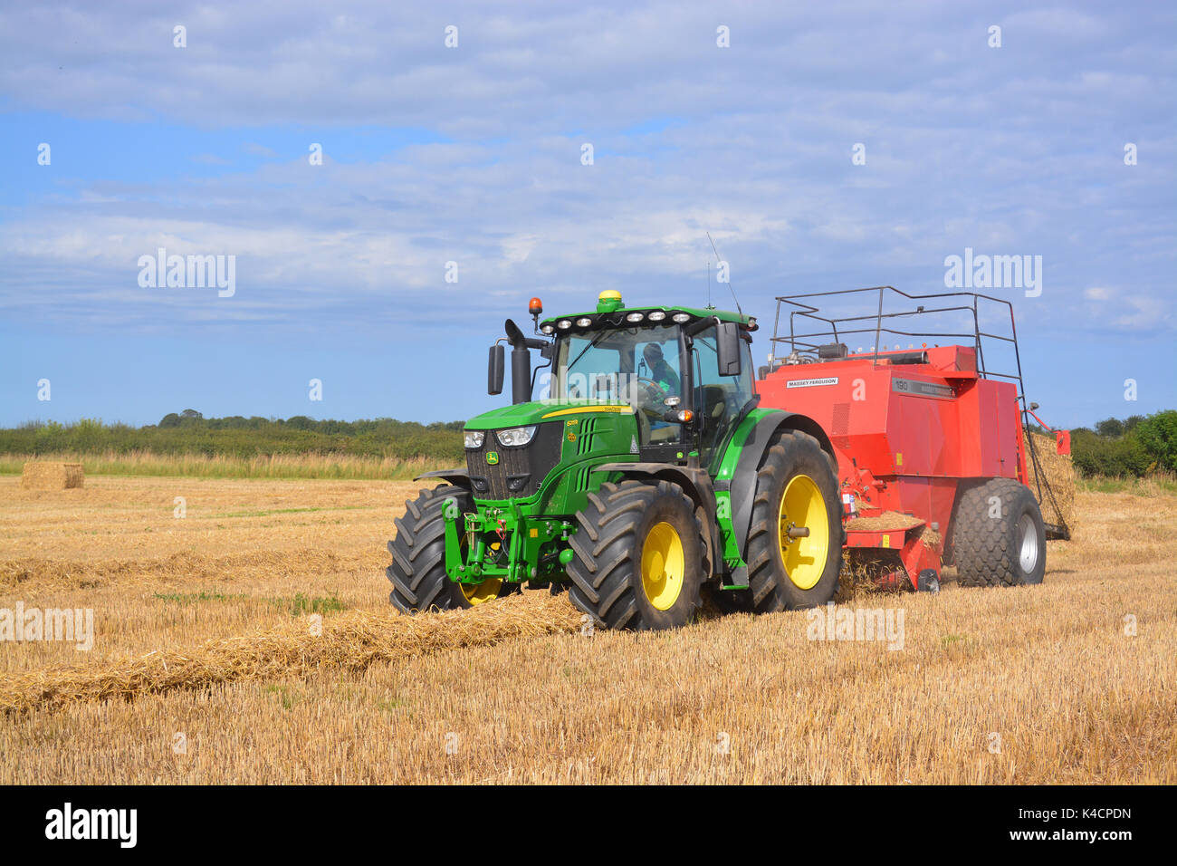 Tracteur John Deere 6215r Banque D'Images