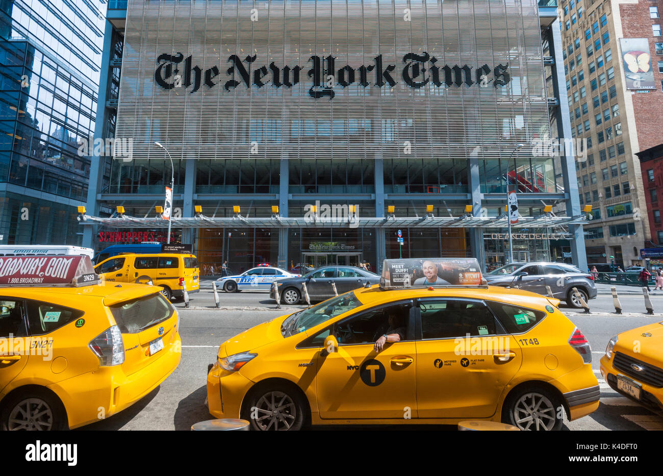 Les bureaux du New York Times l'empire médiatique de Midtown à New York, le dimanche, Août 27, 2017. (© Richard B. Levine) Banque D'Images