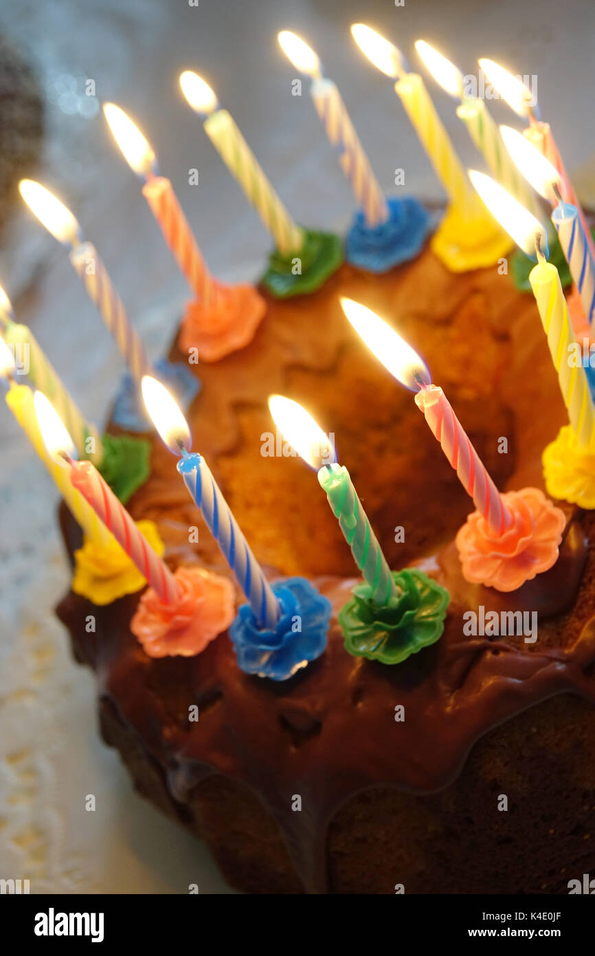 Gâteau d'anniversaire, l'âge de 15 ans Banque D'Images