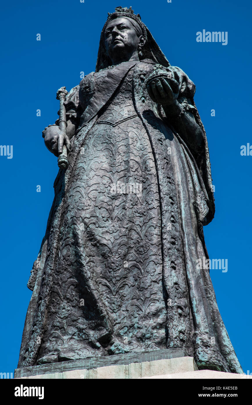 WEYMOUTH, Royaume-Uni - 15 août 2017 : une statue de la reine Victoria, situé sur le front de mer de Weymouth, Dorset, UK, le 15 août 2017. Banque D'Images