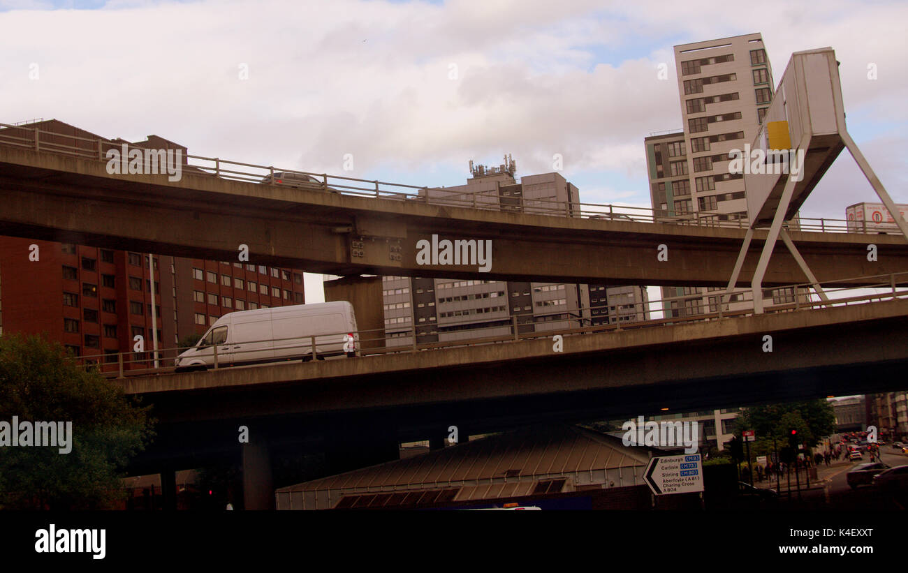 White van man m8 ,autoroute à croix anderston Glasgow Banque D'Images