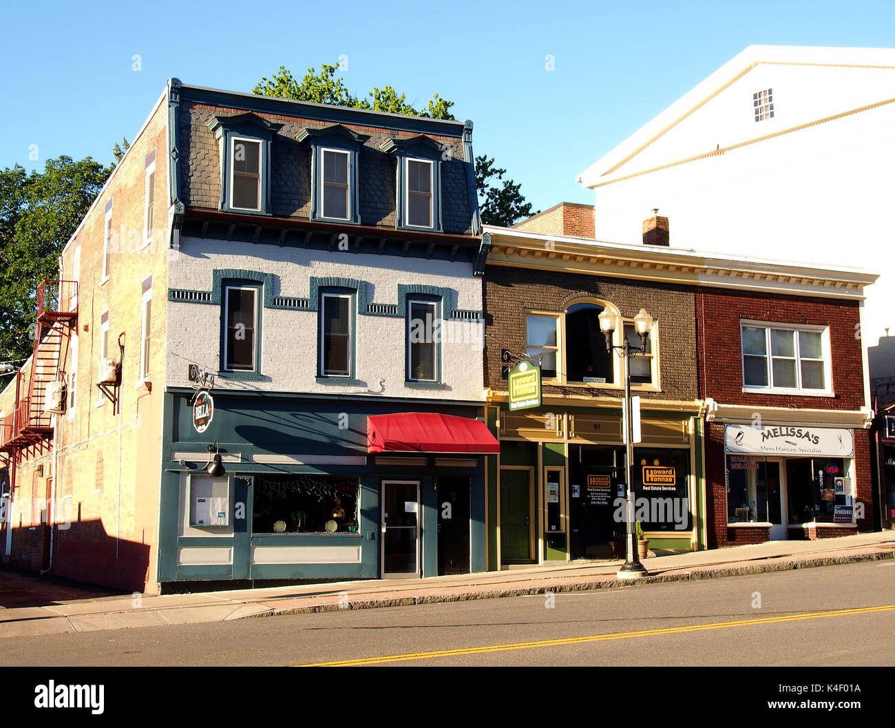 Genève, New York, USA. Le 5 août 2017. Le centre-ville de Genève, New York sur une calme matin d'été Banque D'Images