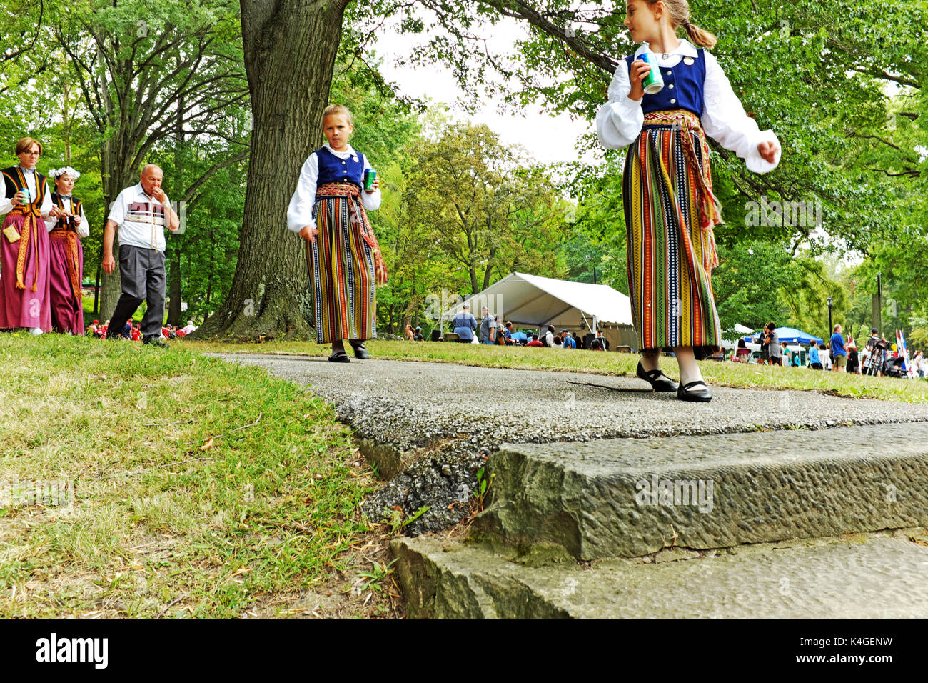 La 72e journée annuelle de l'un monde qui a eu lieu en août 2017 les jardins culturels de Cleveland, Ohio, USA, a attiré plus de 20 000 personnes de célébrer la diversité. Banque D'Images