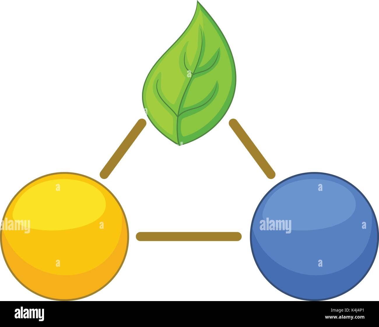 Feuilles vert icône molécule, cartoon style Illustration de Vecteur