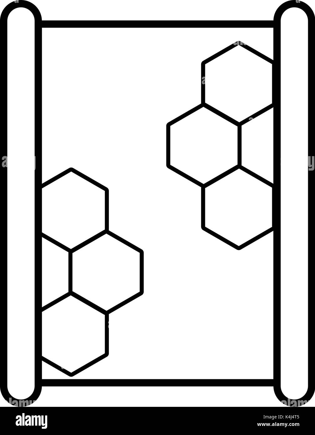 Sur l'icône en bois d'Abeille , style contour Illustration de Vecteur