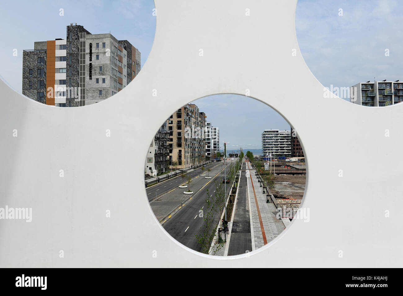 Vue sur le front de mer d'Aarhus de la nouvelle tour d'observation conçu par l'architecte danois entreprise Dorte Mandrup Arkitekter Banque D'Images