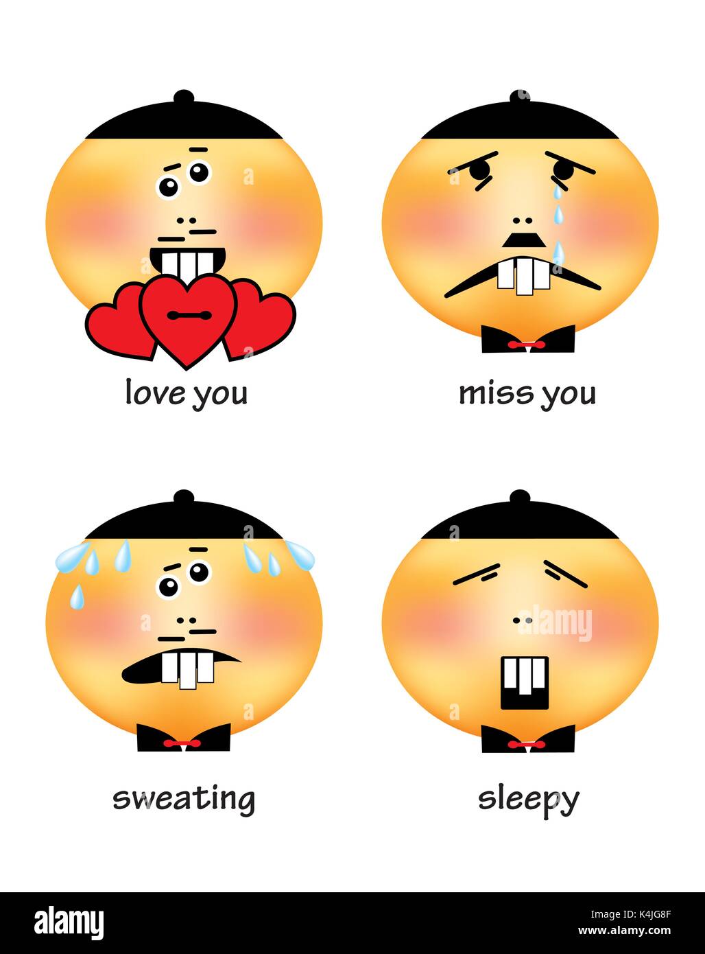 - L'expression du visage différents Emoji Illustration de Vecteur