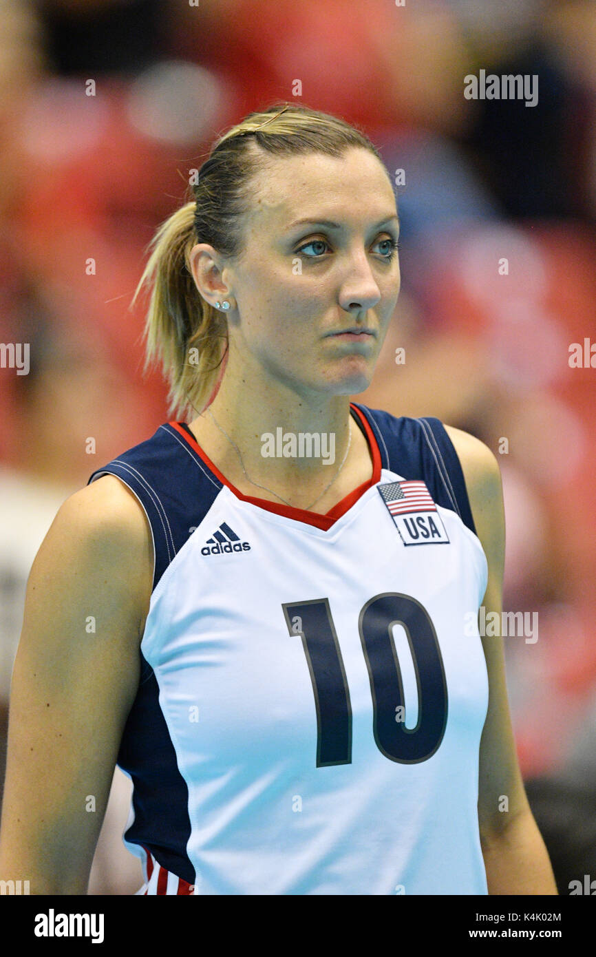 Tokyo Japon Credit Matsuo 12th Mar 17 Jordan Larson Usa Volleyball Fivb World Grand Champions Cup 17 Women S Match Entre Usa 1 3 La Chine A Tokyo Metropolitan Gymnasium A Tokyo