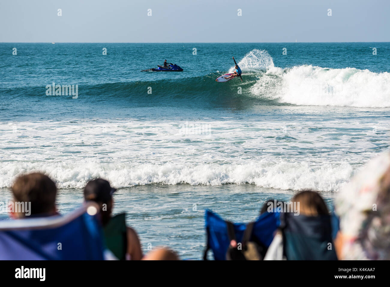 San Clemente, USA. 06 Sep, 2017. Une ronde de surf à la Swatch 2017 Women's Pro à des chevalets, San Onofre State Beach, San Clamente, CA le 06 septembre 2017. Surfer : Carissa Moore (USA-Texas). Credit : Benjamin Ginsberg/Alamy Live News Banque D'Images