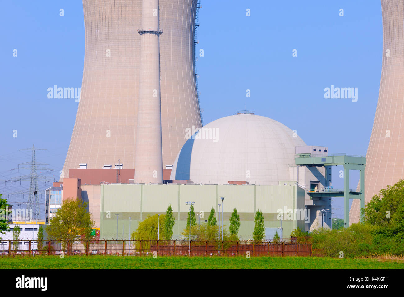 Grafenrheinfeld centrale nucléaire, Basse Franconie, Bavière, Allemagne Banque D'Images