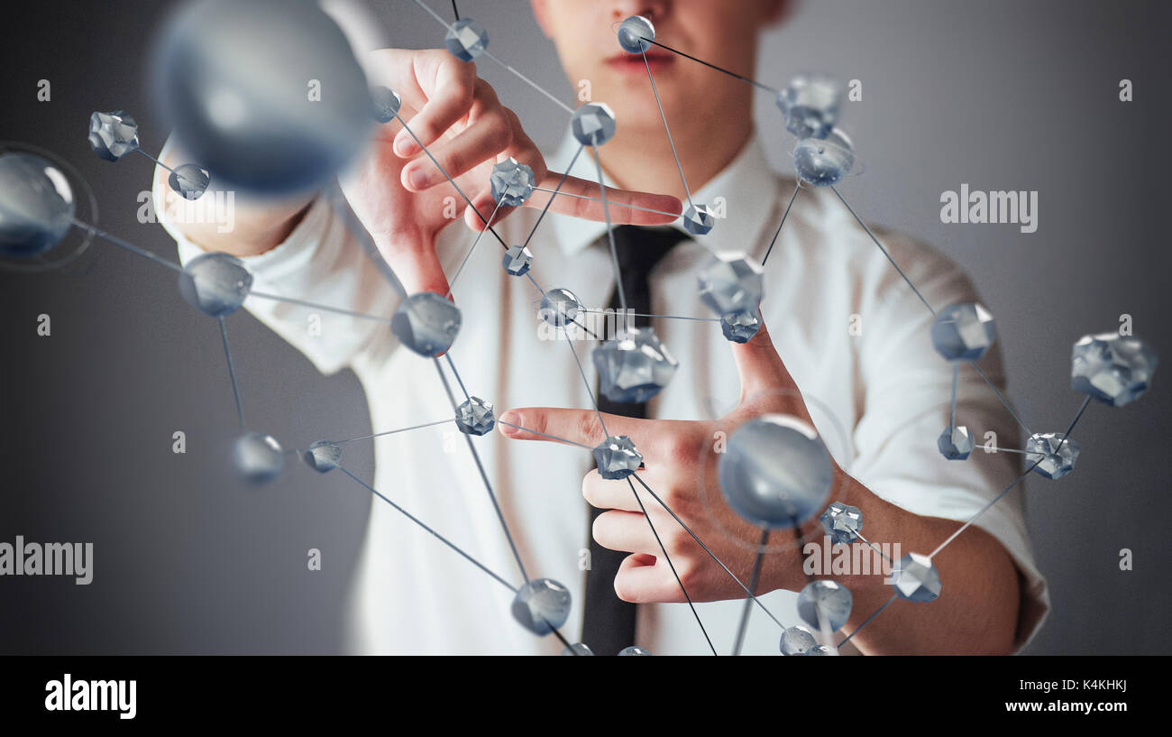 Des technologies innovantes dans le domaine de la science et de la médecine. La technologie pour se connecter. Le concept de sécurité Banque D'Images