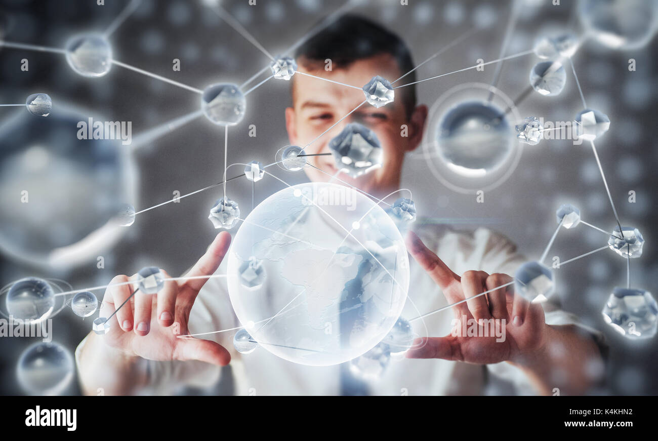 Des technologies innovantes dans le domaine de la science et de la médecine. La technologie pour se connecter. Le concept de sécurité Banque D'Images
