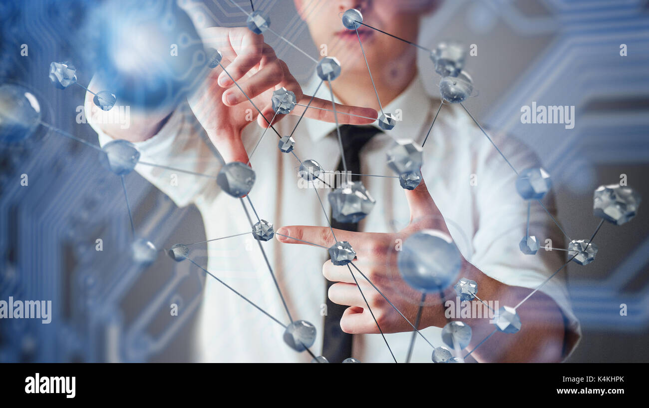 Des technologies innovantes dans le domaine de la science et de la médecine. La technologie pour se connecter. Le concept de sécurité Banque D'Images