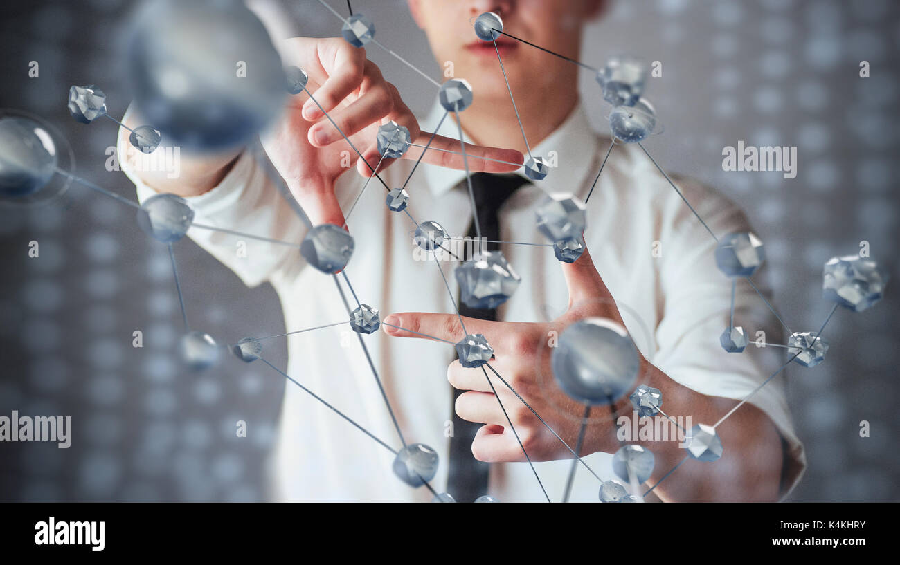 Des technologies innovantes dans le domaine de la science et de la médecine. La technologie pour se connecter. Le concept de sécurité Banque D'Images
