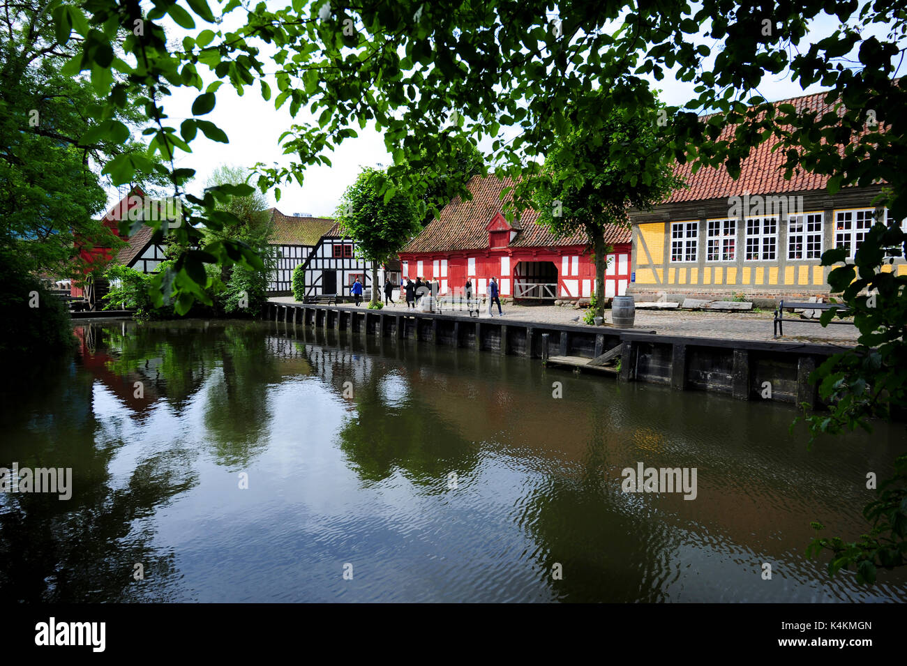 Voyagez dans le temps à Den Gamle By (la vieille ville), un musée folklorique en plein air à Aarhus, Danemark. Banque D'Images