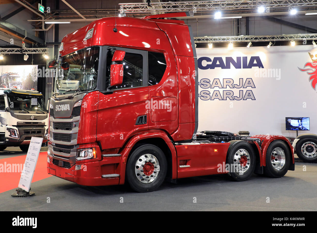 Jyvaskyla, Finlande - 18 mai 2017 : la Finlande scania présente prochaine génération scania r500 camion sur kuljetus 2017, un événement professionnel pour le transport Banque D'Images