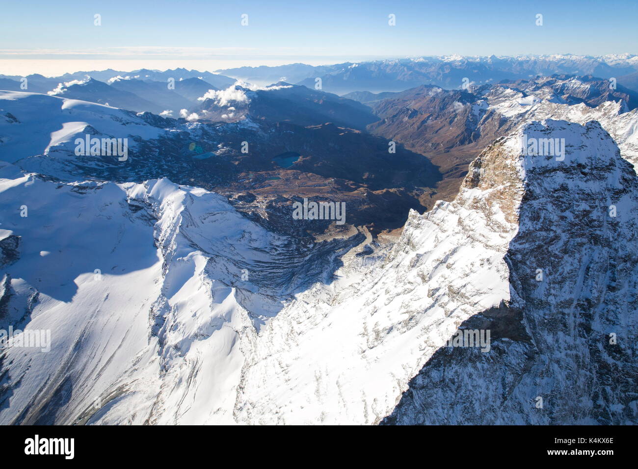 Vue aérienne de Matterhorn, Valais, Suisse Banque D'Images