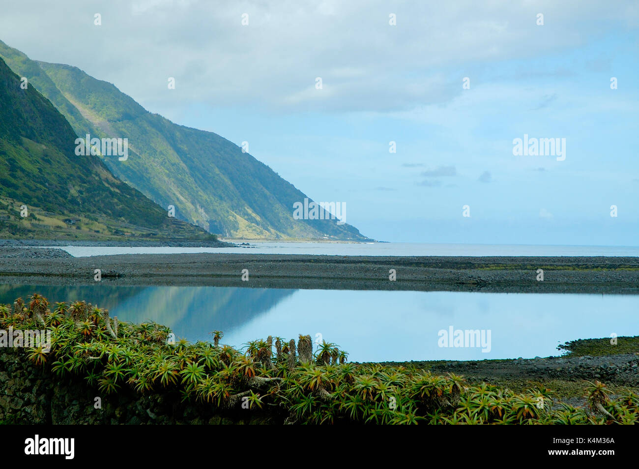 Fajã da Caldeira de Santo Cristo. Île São Jorge. Açores, Portugal Banque D'Images