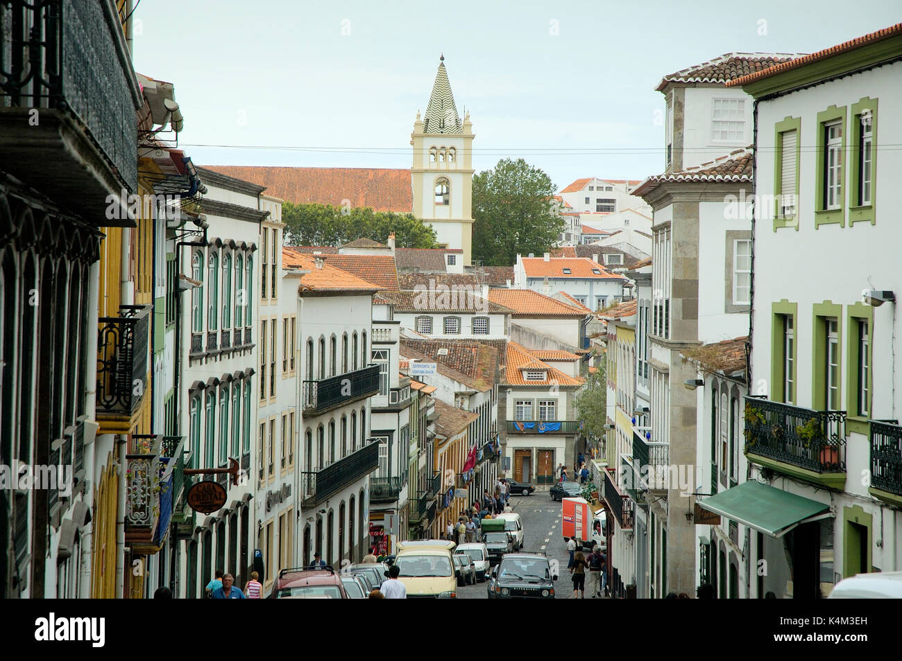 Quartier historique d'Angra do Heroismo, site classé au patrimoine mondial de l'UNESCO. Terceira, Açores, Portugal Banque D'Images