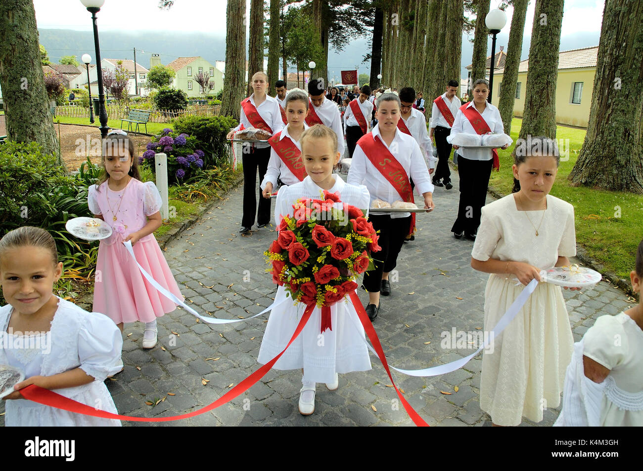 Festivités de l'Espírito Santo (Saint-Esprit). Sete Cidades. L''île de São Miguel, aux Açores. Portugal Banque D'Images