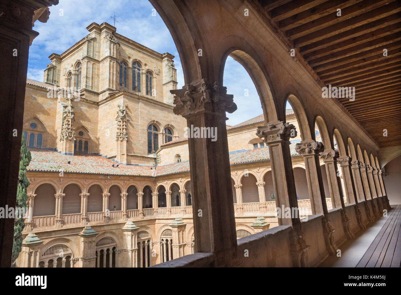 Salamanque, Espagne, avril - 17, 2016 : la renaissance-baroque atrium de colegio arzobispo Fonseca. Banque D'Images