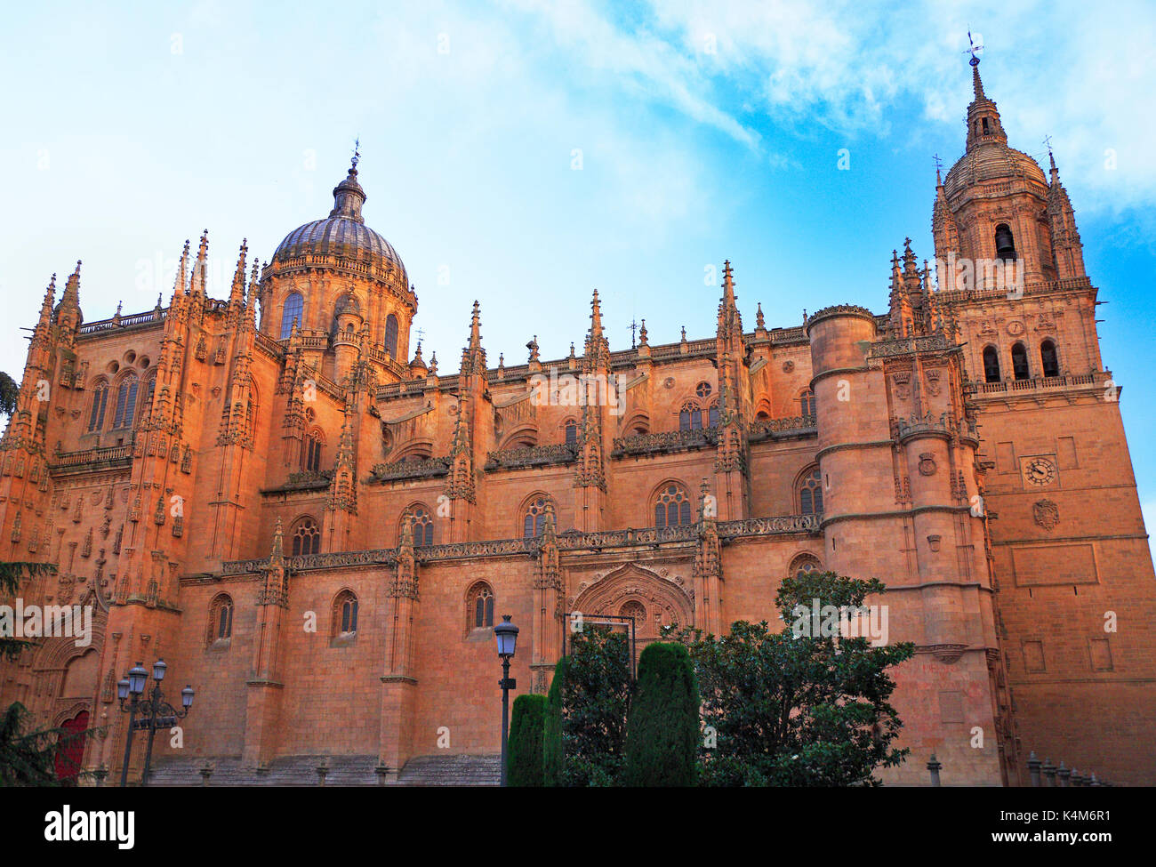 Salamanque cathédrales anciennes et nouvelles en fin d'après-midi, l'Espagne Banque D'Images
