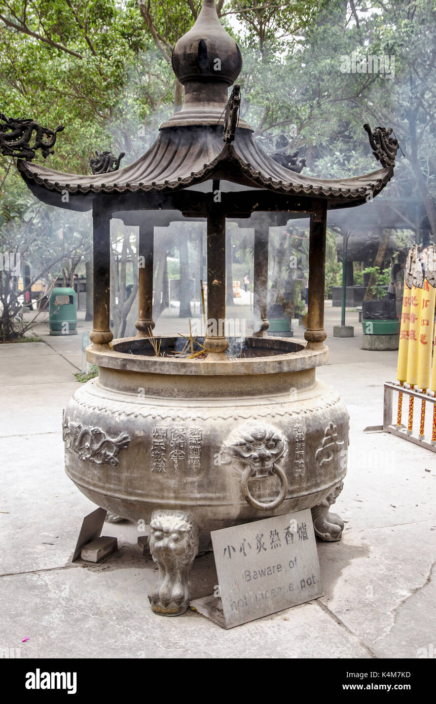 HONG KONG, CHINE - 4 mai, 2013:un lieu de culte dans le village de Ngong Ping sur Lantau, Hong Kong Banque D'Images