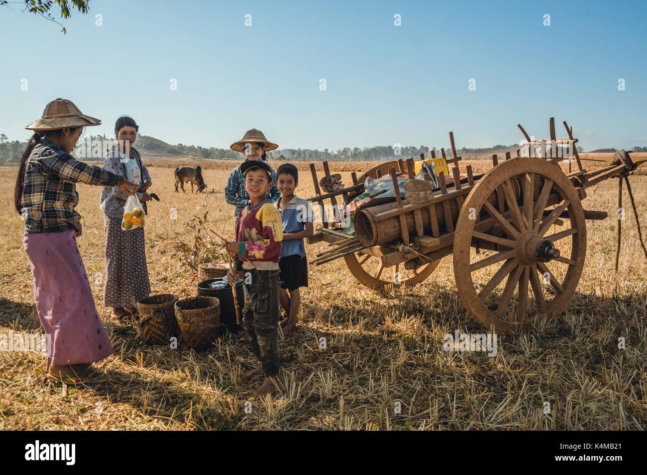 L'État de Shan, Myanmar, 26 décembre 2013. La vraie vie des photos spontanées des habitants vivant dans les régions rurales de l'Etat Shan, Myanmar, Birmanie. Banque D'Images