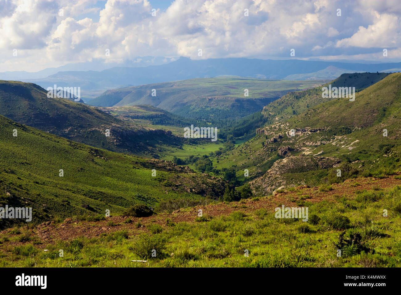 Les montagnes et les vallées du Lesotho, afrique Banque D'Images