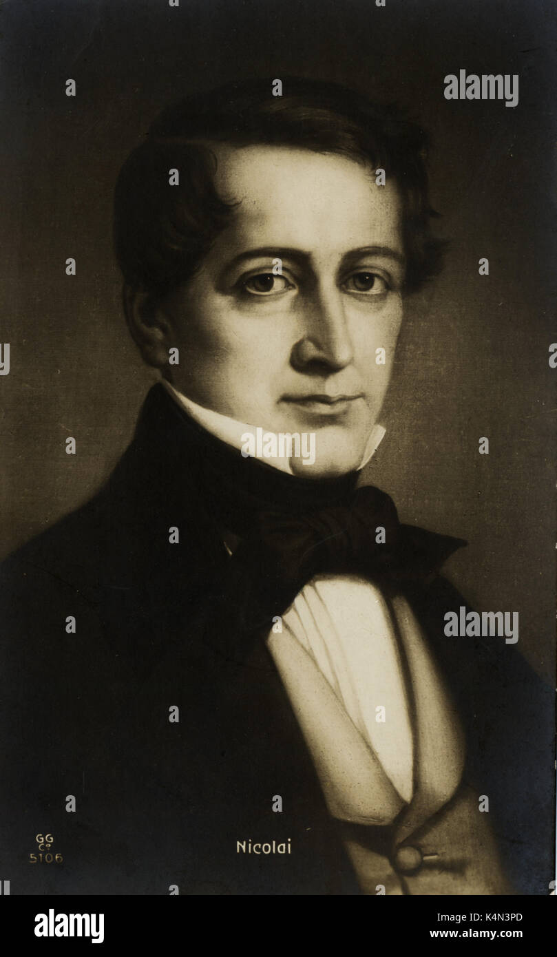 Otto NICOLAI, portrtait. Compositeur et chef d'orchestre de l'opéra allemand, 1810-1849 Banque D'Images