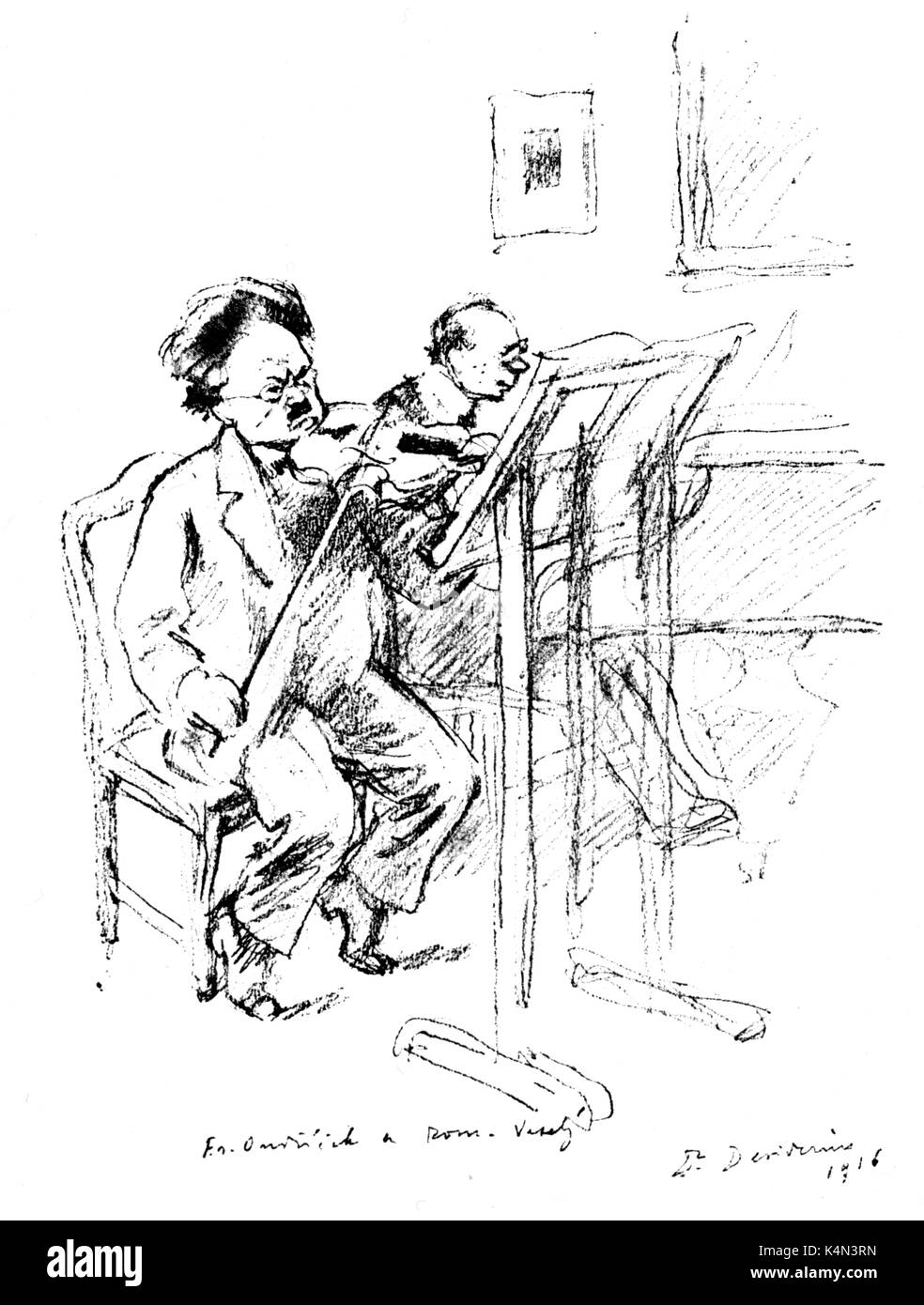 Franz Ondricek - à jouer du violon avec R Vesely jouer du piano, 1916. Ondricek : violoniste tchèque, 1857-1922. Fils de Jan Ondricek Banque D'Images