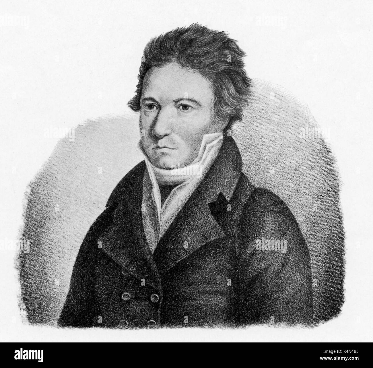 Ludwig van Beethoven après peinture par CH Heckel en 1815. Compositeur allemand, 1770-1 827 Banque D'Images
