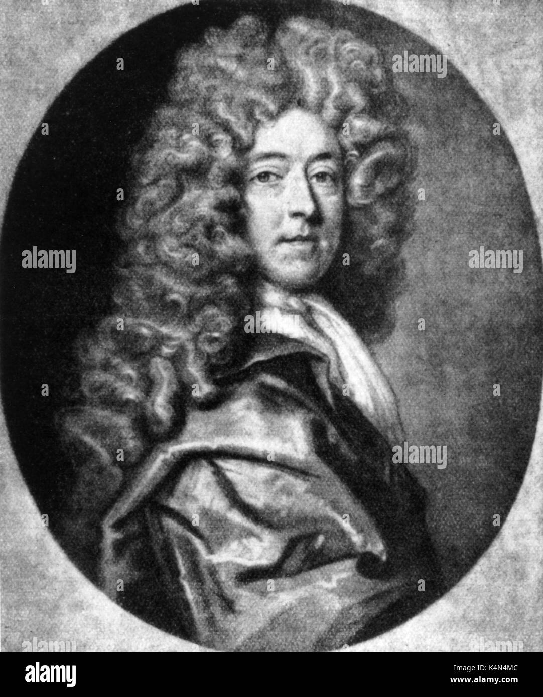 Bannister (le jeune), John c. 1663-1735 Le violoniste et compositeur. Mezzotinte par John Smith après T Murray. Banque D'Images