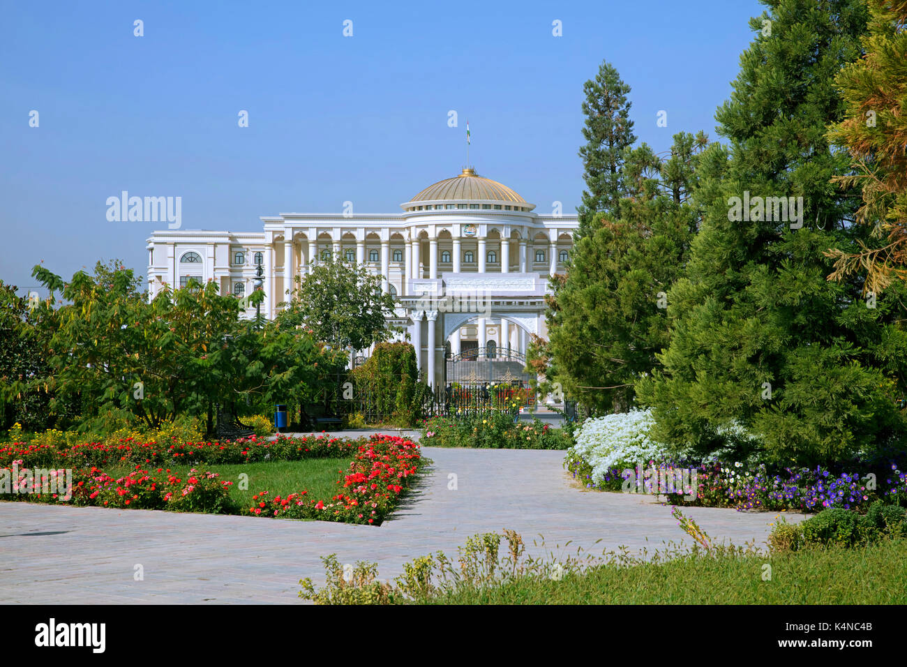 Palais présidentiel / Palais des Nations unies / maison blanche et le parc rudaki à Douchanbé, Tadjikistan Banque D'Images