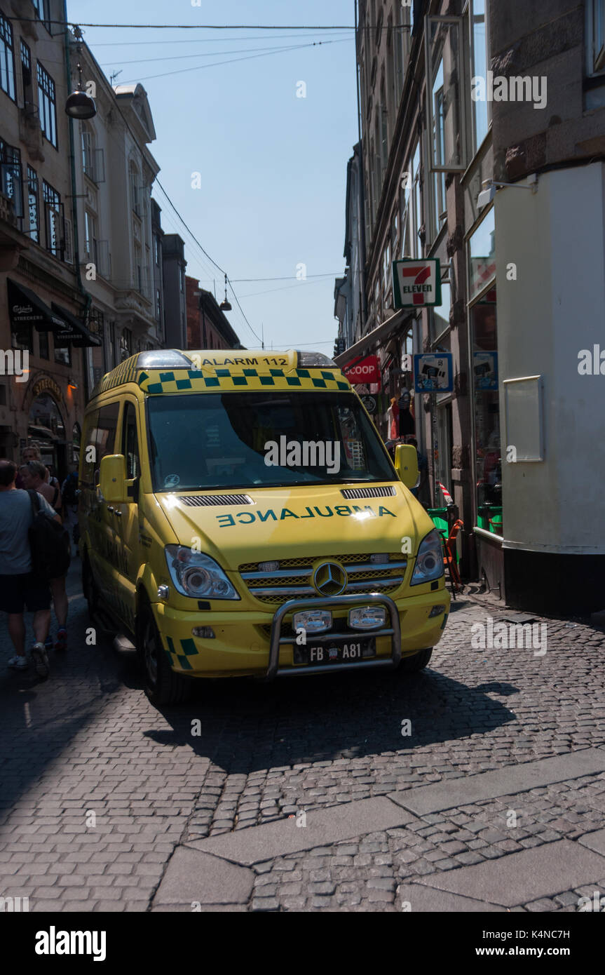 Ambulance à Copenhague , Danemark Banque D'Images
