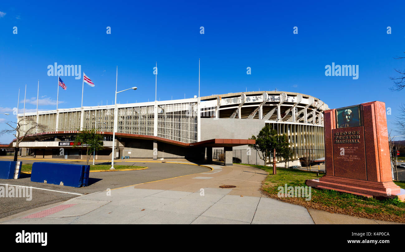 Washington DC, États-Unis - 26 février 2017. Robert E. Kennedy Memorial Stadium à Washington, D.C., communément appelé stade RFK Banque D'Images