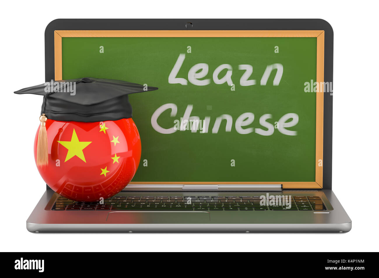 Apprenez le concept avec coffre blackboard et graduation cap, 3D Rendering Banque D'Images