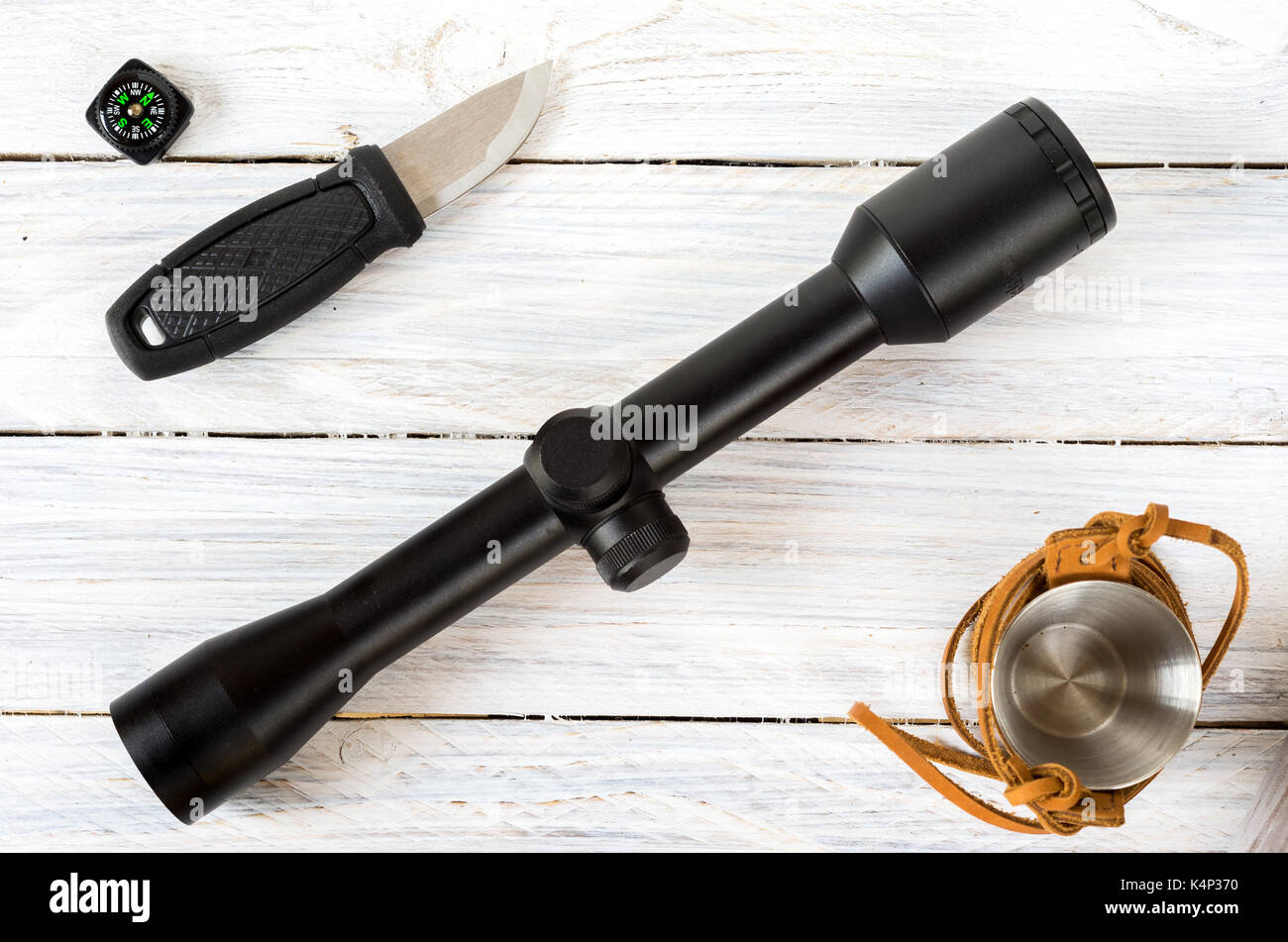 Accessoires pour la chasse et pour le tir. Banque D'Images