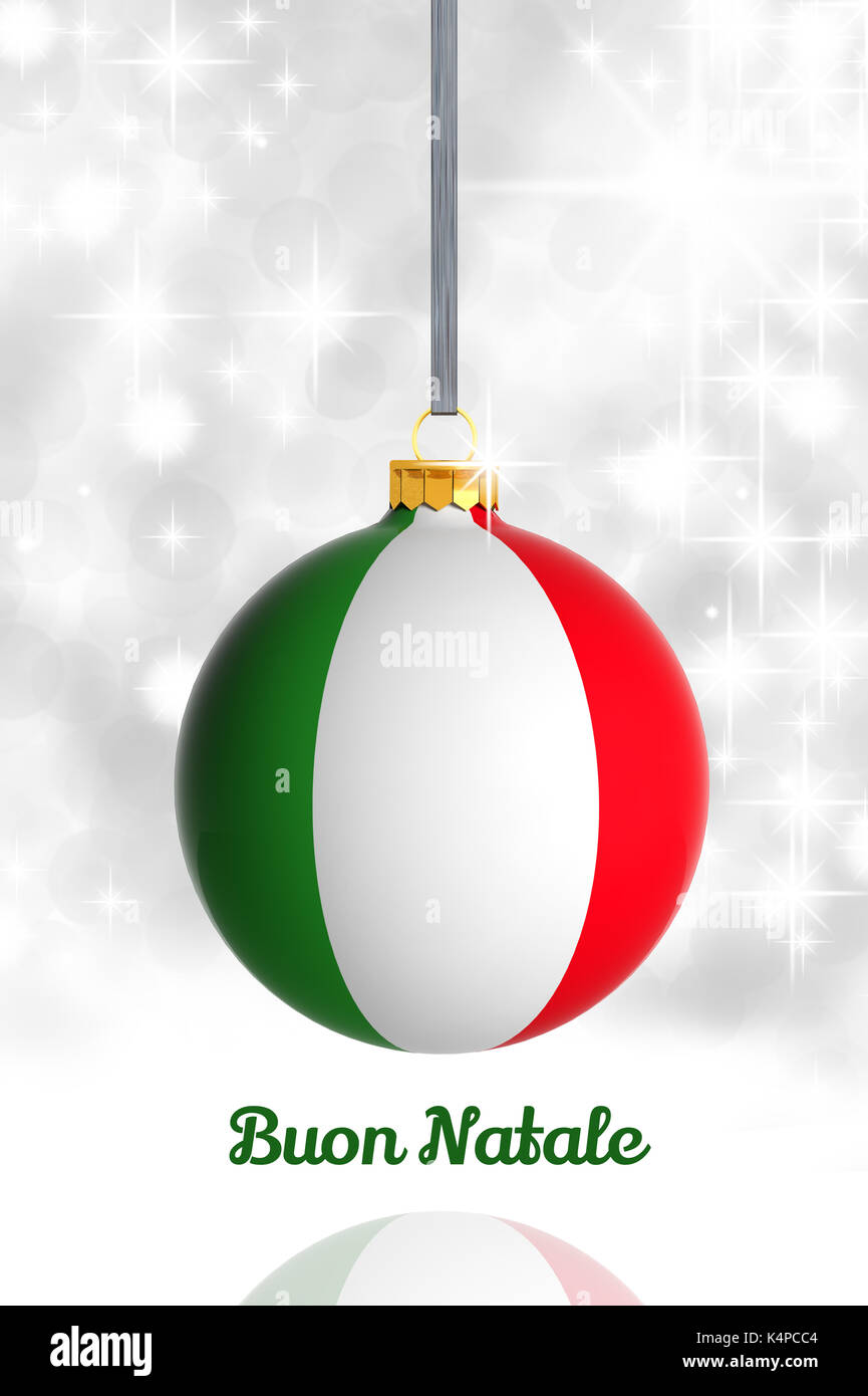 Joyeux Noël de la part de l'Italie. boule de noël avec drapeau Banque D'Images