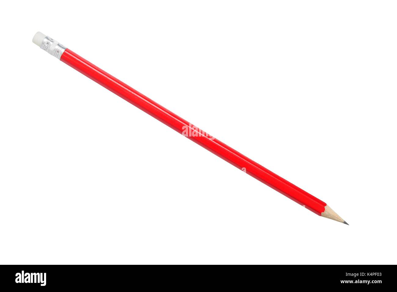 Crayon rouge isolé sur fond blanc. Banque D'Images