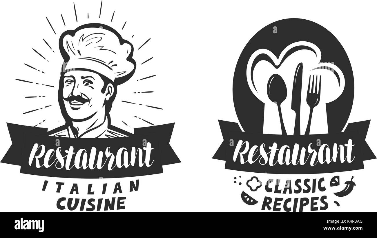 Restaurant logo. Eatery, diner, bistro label. Vector illustration lettrage Illustration de Vecteur