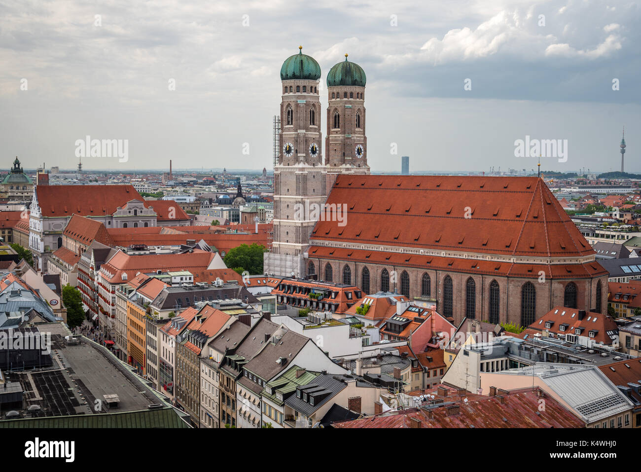 Superbe vue panoramique high angle view de centre-ville historique de mu Banque D'Images