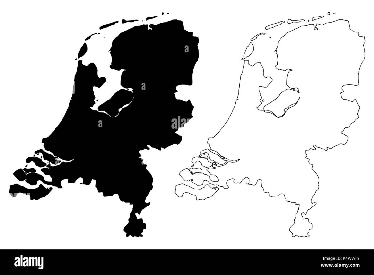 Pays-bas map vector illustration, scribble sketch map Holland Illustration de Vecteur