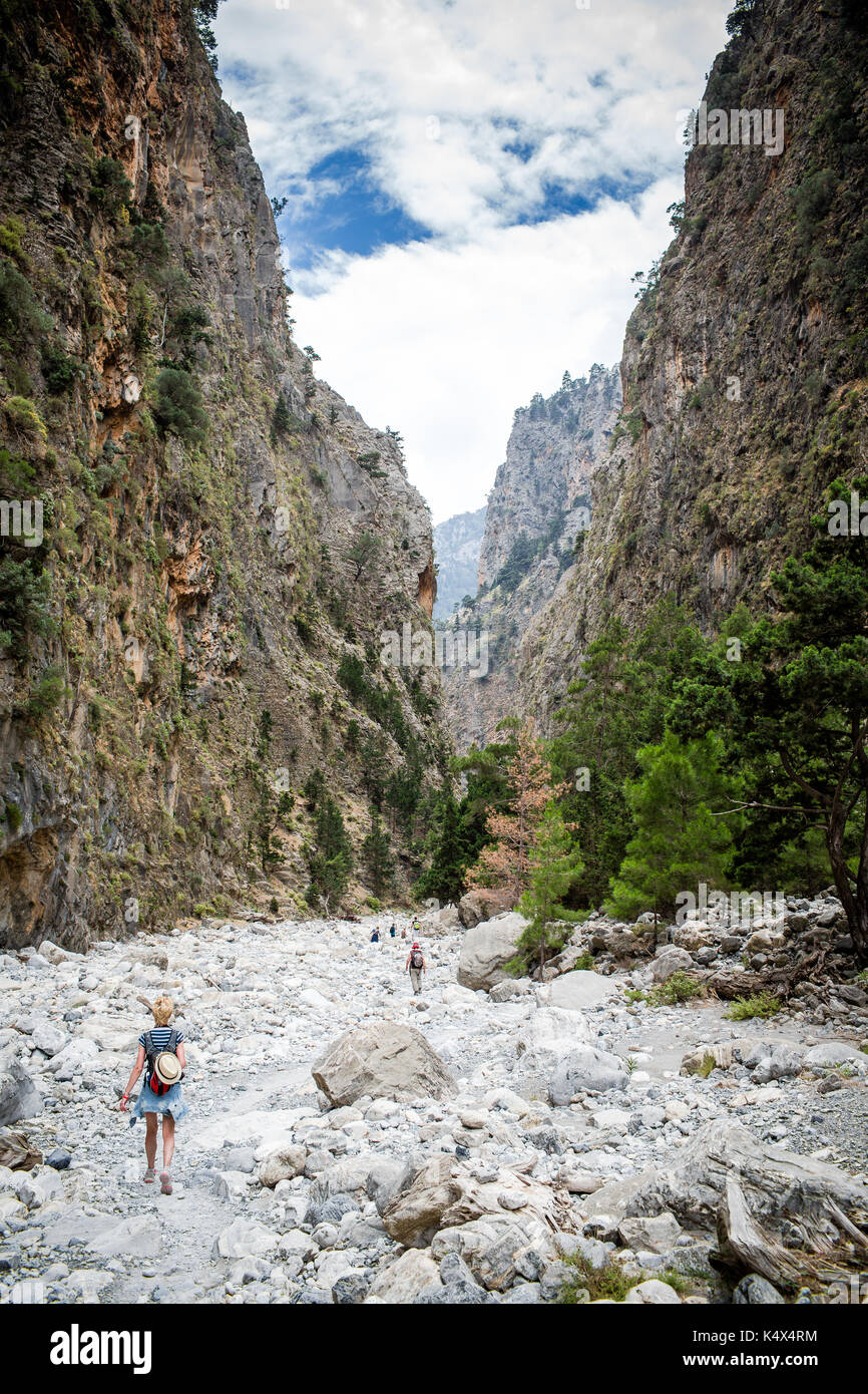 Gorges de Samaria randonnée pédestre Banque D'Images