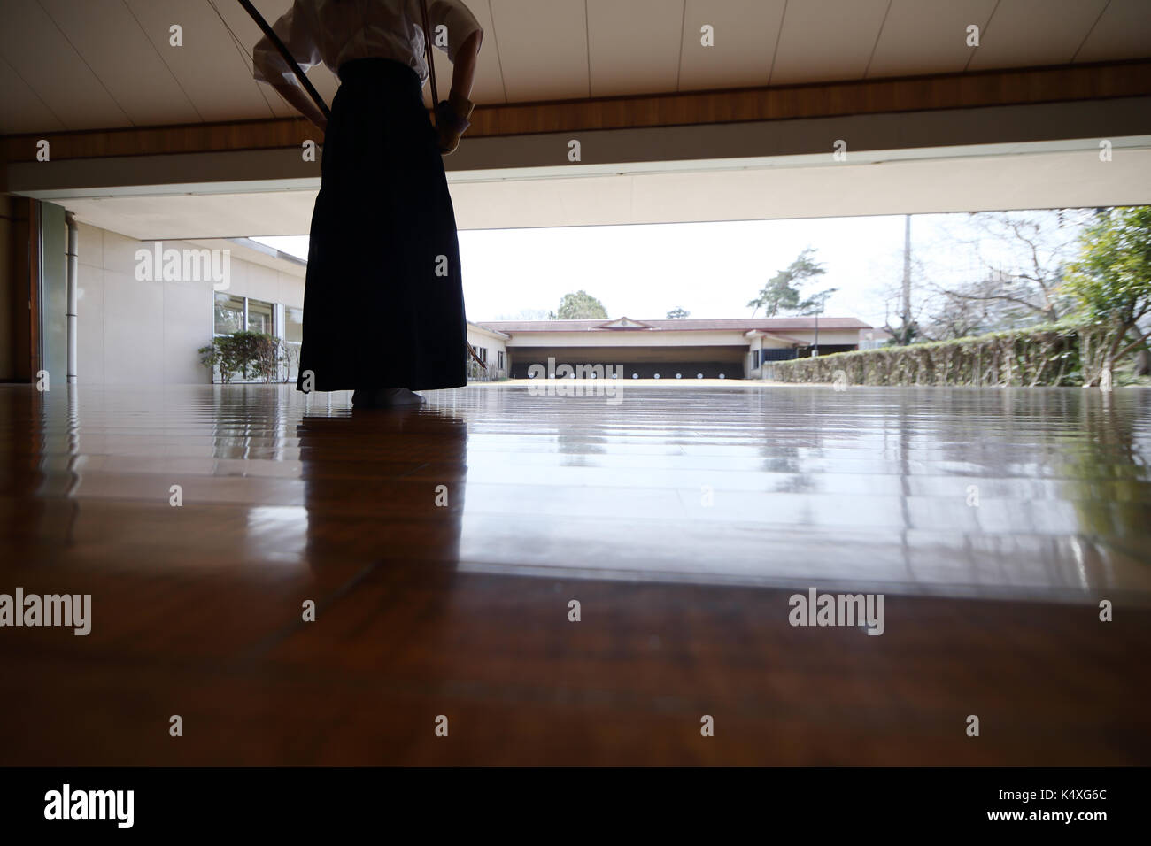 La tradition du tir à l'arc japonais pratiquant sportif Banque D'Images