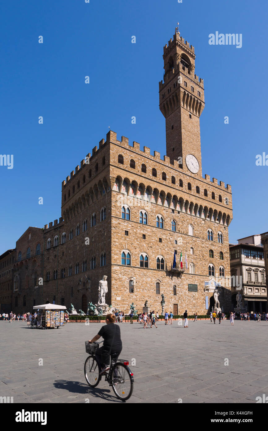 La province de Florence, florence, toscane, italie. Palazzo Vecchio à la piazza della Signoria. Le centre historique de Florence est un unesco world heritage Banque D'Images