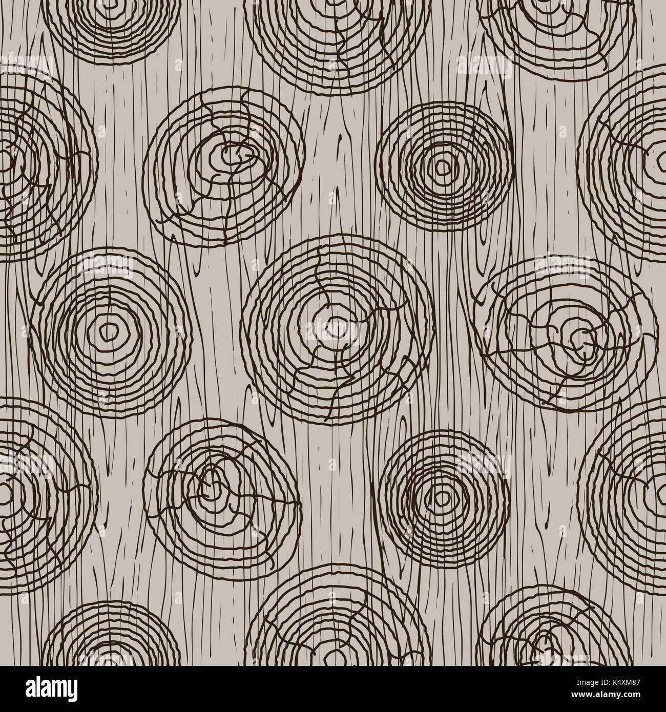 L'écorce de bois rond beige modèle vectoriel continu. Illustration de Vecteur