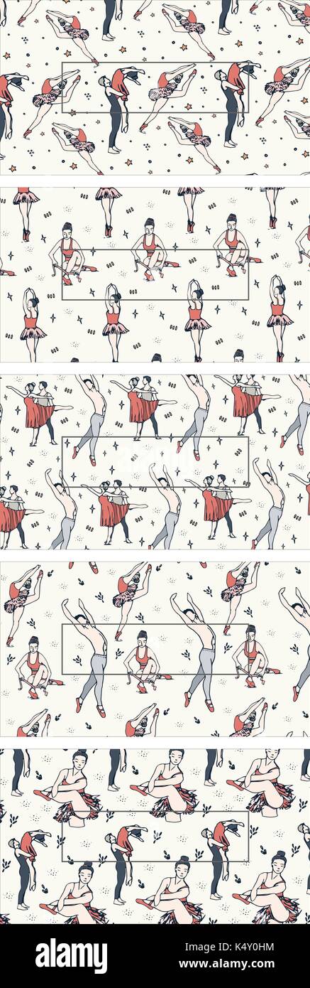 Ensemble de danseurs de ballet Illustration de Vecteur