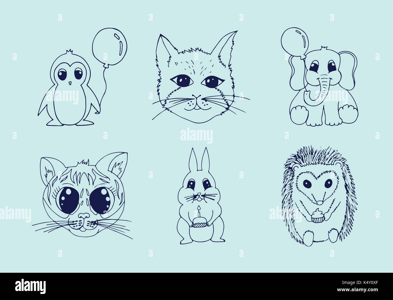 Croquis animal dessiné à la main Illustration de Vecteur